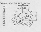 Ritzel 17 Zähne, Teilung 428